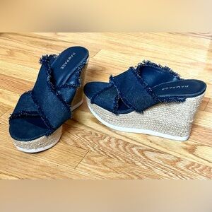 ESPRIT Denim Wedge SANDALS Size 10